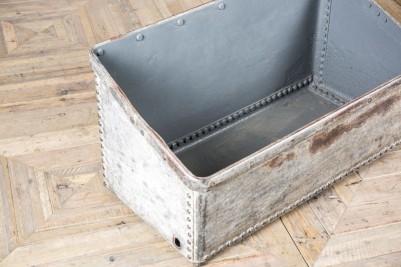 galvanised vintage storage log box